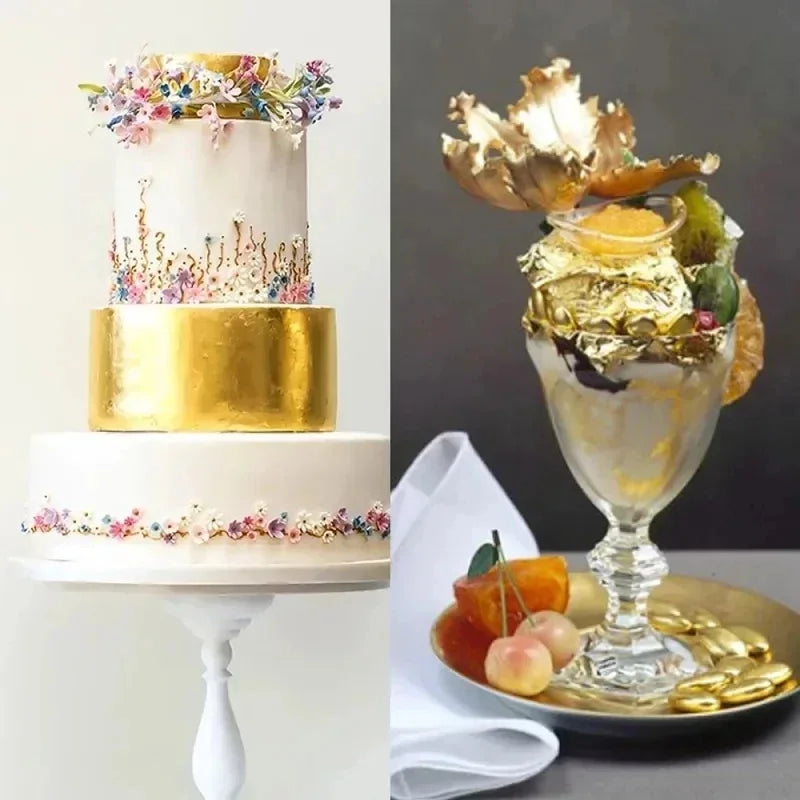 100Pcs Imitation Gold Sliver Copper Foil Paper DIY Resin Candle Plaster Craft Leaf Flake Gilding Sheets Art Nail Home Decoration