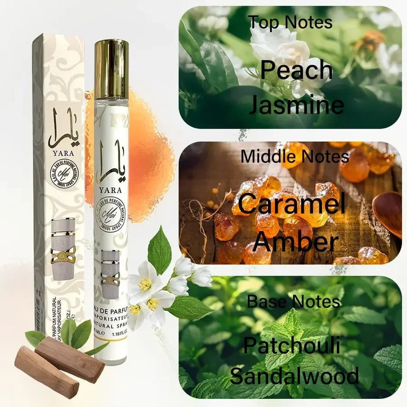 100% Original 35ml Yara Perfume Women's Man's 24 Hours Lasting Fragrance Spray Cologne Perfume Yara Moi Tous Asad Christmas Gift