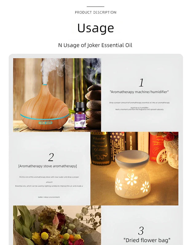 18 Flavors Essential Oils for Aroma Diffuser Air Humidifier Home Water-soluble 10ml Air Freshener Scents Fragrance Oil Perfume