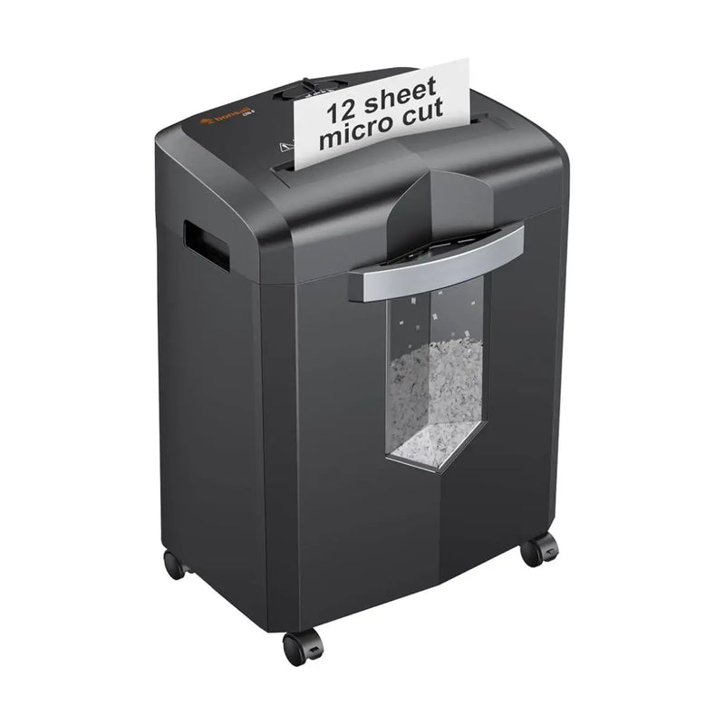 Bonsaii 12-Sheet Micro Cut Paper Shredder with 4 Casters & 4.2 Gal Pullout Wastebin