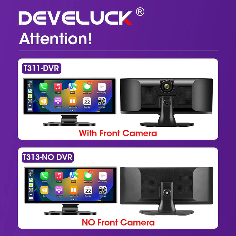 10/11.26 inch Dash Cam 4K Car DVR Wireless Carplay & Android Auto GPS Navigation Video Recorder Dashboard Dual Lens Wifi FM AUX