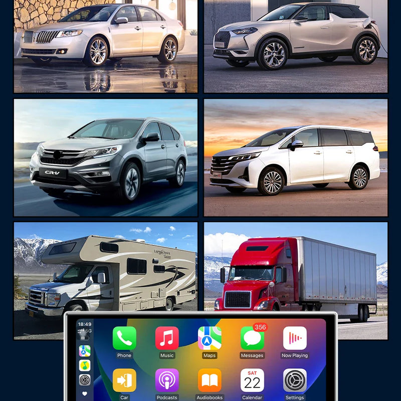 10/11.26 inch Dash Cam 4K Car DVR Wireless Carplay & Android Auto GPS Navigation Video Recorder Dashboard Dual Lens Wifi FM AUX