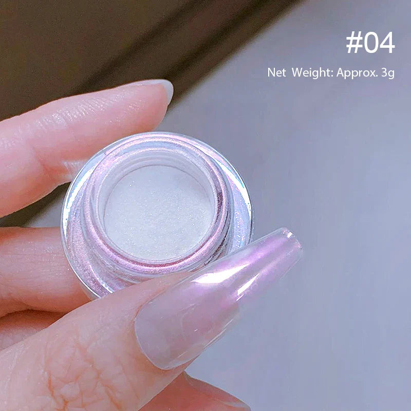 1 Box Cherry Pink Chrome Pearl Nail Powder Gradient Mirror Effect Nail Art Glitter Auroras Rubbing Dust Nail Art Manicure Decor