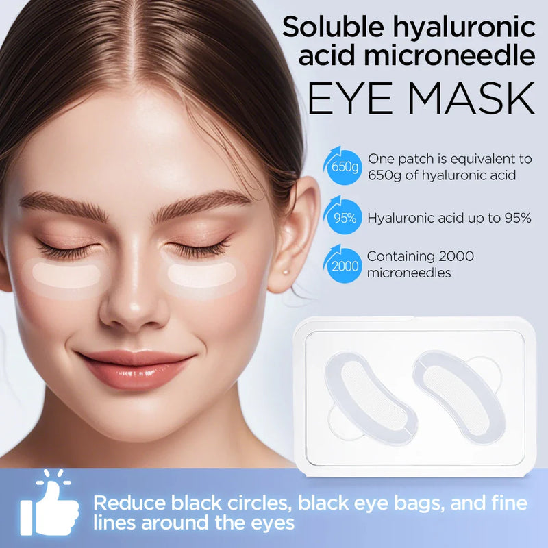 1-10PCS Hyaluronic Acid Microneedle Eye Patches Mask for Anti Wrinkle Aging Dark Circle Moisturizing Under Eye Gel Pad Skin Care