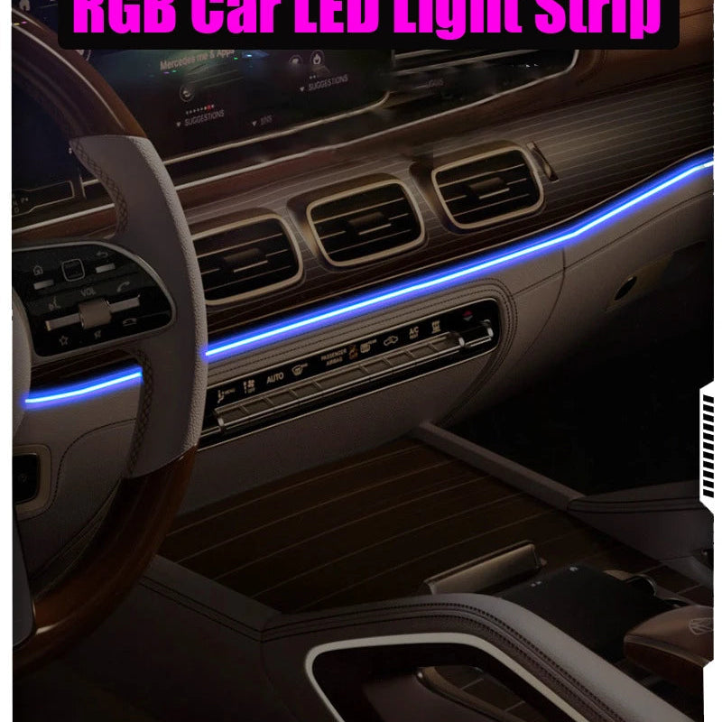 1/2/3/4/5M RGB Car Interior Ambient LED Light Strip Invisible USB Fiber Optic Atmosphere Lamp support APP Control