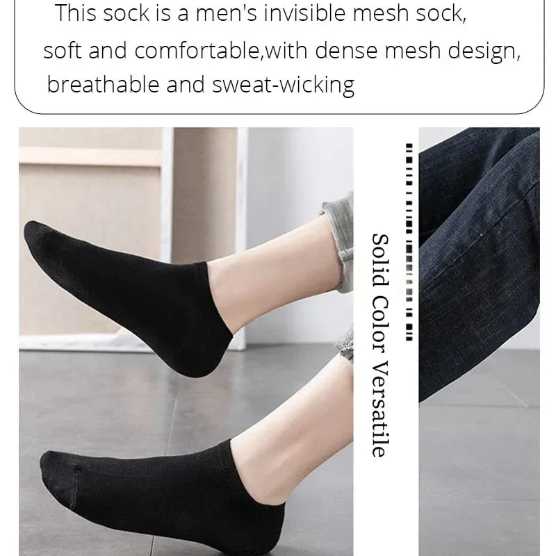 10 Pairs Women/Men Boat Socks Invisible Low Cut Silicone Non-slip Summer No-show Ankle Socks Solid Color Casual Breathable