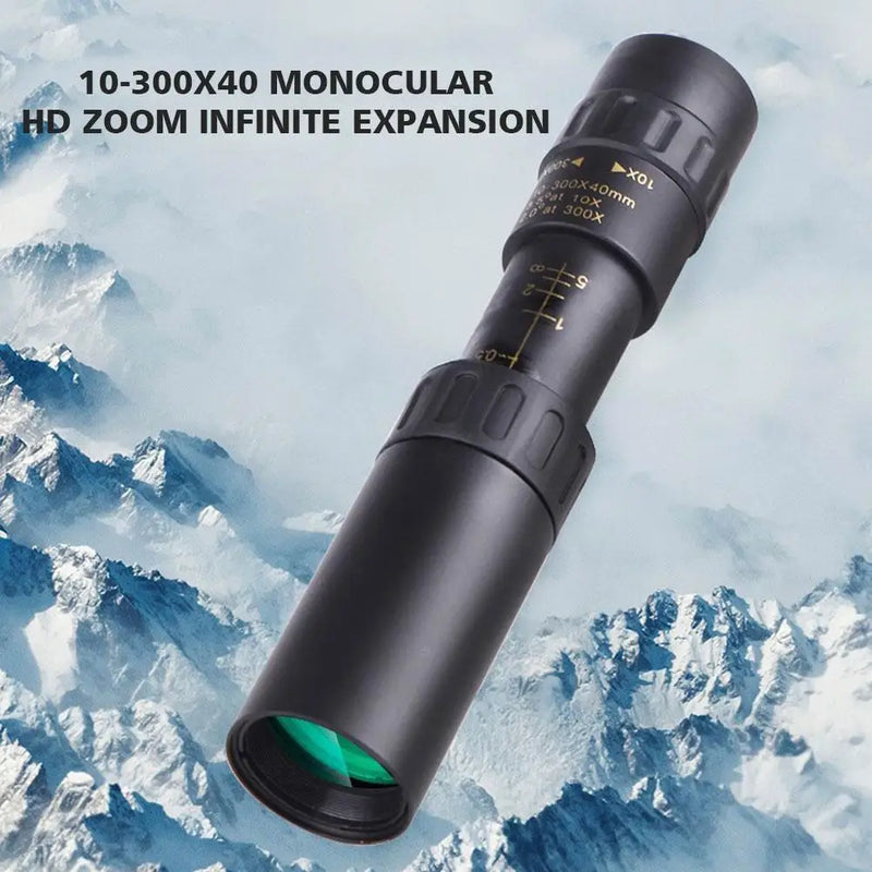 10-300x Zoom Portable Strong Binoculars Long Range Professional Spyglass Monocular Telescope Low Night For hunting phone lens