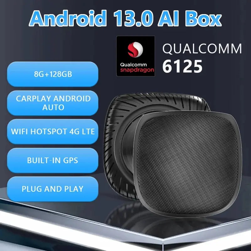 CarPlay Ai Box 8+128G Android 13 Wireless Carplay Android Auto QCM6125 8-Core CPU 4G LTE for VW Audi Kia Fiat