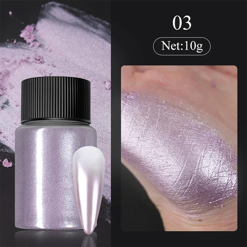 1 Box Cherry Pink Chrome Pearl Nail Powder Gradient Mirror Effect Nail Art Glitter Auroras Rubbing Dust Nail Art Manicure Decor