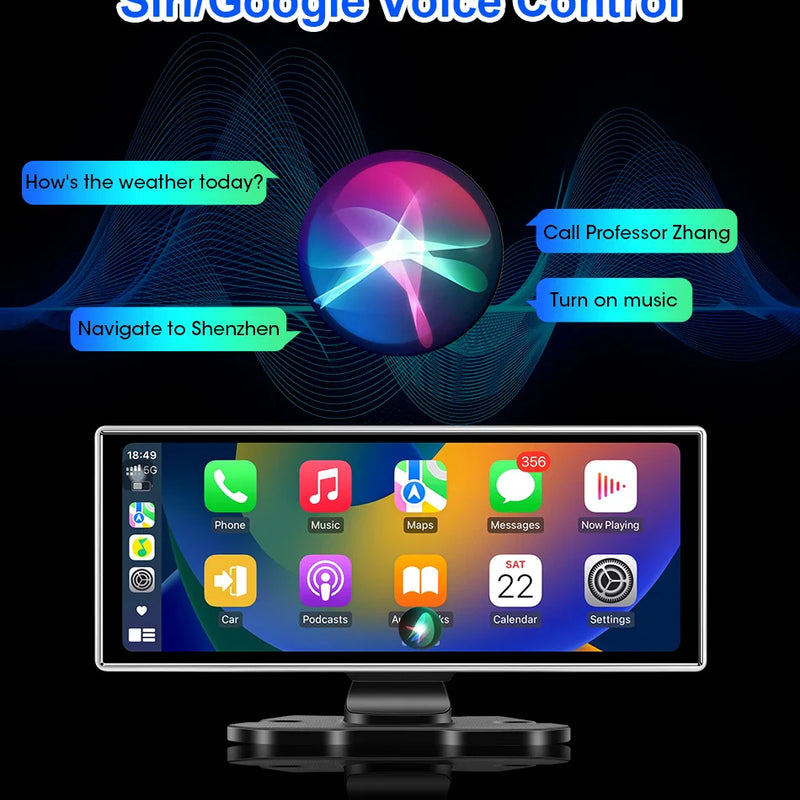 10/11.26 inch Dash Cam 4K Car DVR Wireless Carplay & Android Auto GPS Navigation Video Recorder Dashboard Dual Lens Wifi FM AUX