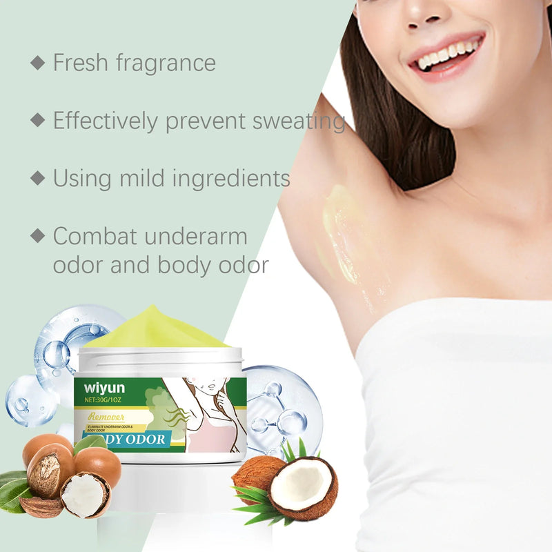 Underarm Odor Cream for Body Sweat Remove Bad Smell Deodorant Armpit Lasting Refreshing Significant Effect Sweatproof Odor Cream