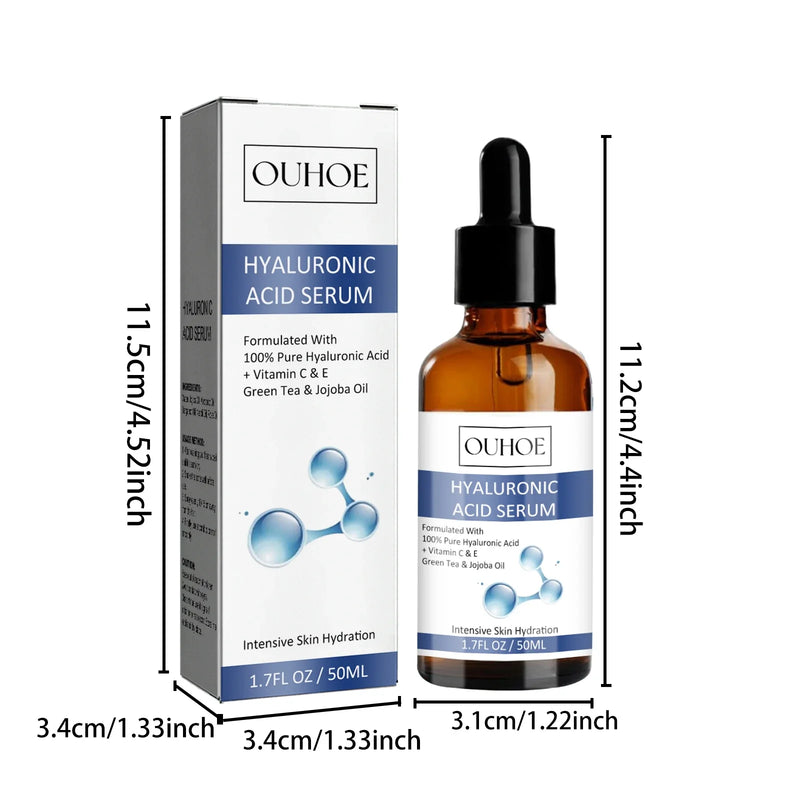 Ouhoe 50ml Hyaluronic Acid Anti Aging Face Serum Moisturizing Repair Redness Firming Facial Shrink Pores Skin Hydrating Serum