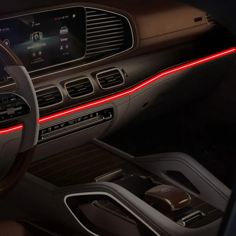 1/2/3/4/5M RGB Car Interior Ambient LED Light Strip Invisible USB Fiber Optic Atmosphere Lamp support APP Control