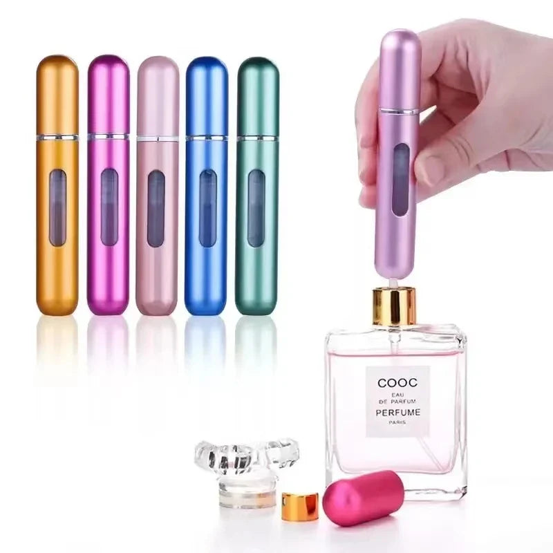 10/8/5ml Perfume Atomizer Portable Liquid Container For Cosmetics Traveling Mini Aluminum Spray Alcochol Empty Refillable Bottle