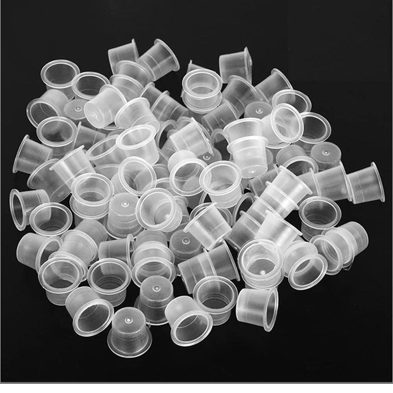 100pcs S/M/L Disposable Tattoo Ink Cups Plastic Pigment Clear Holder Container Caps Tattoo Permanent Makeup Microblading Supply