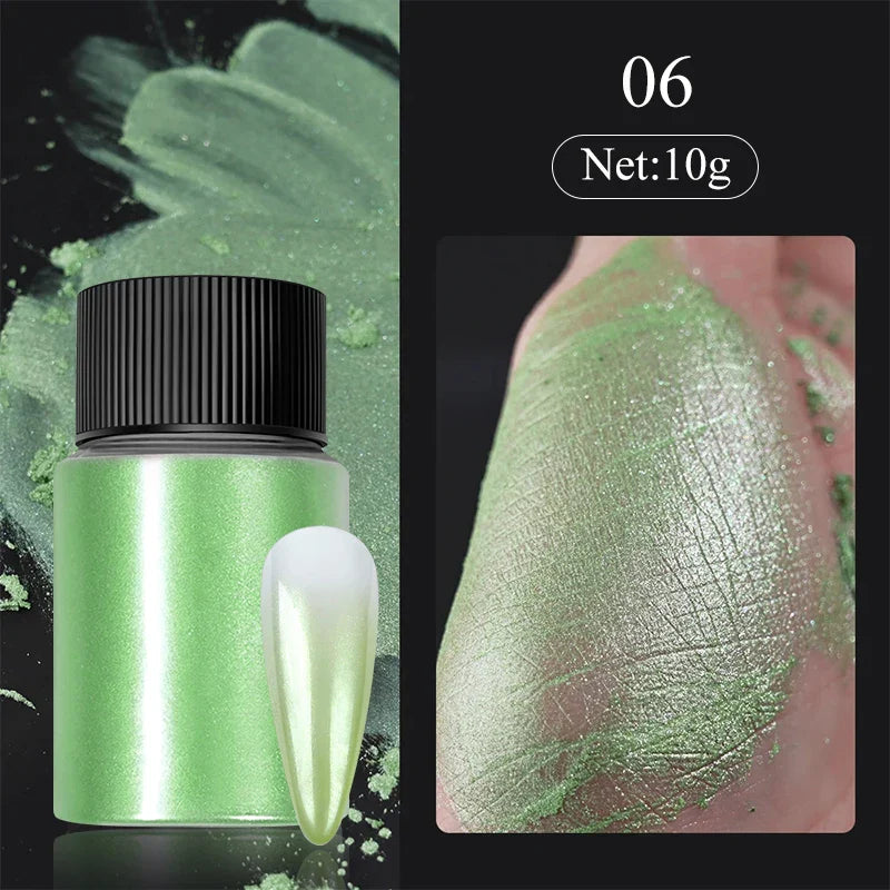 1 Box Cherry Pink Chrome Pearl Nail Powder Gradient Mirror Effect Nail Art Glitter Auroras Rubbing Dust Nail Art Manicure Decor