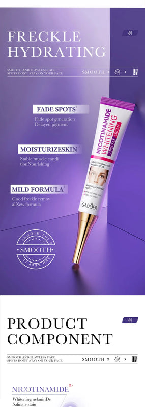 1/2/3pcs SADOER Freckle Removing Nicotinamide Face Cream for Faical Moisturizing Nourishing Hydrating Firming Facial Creams