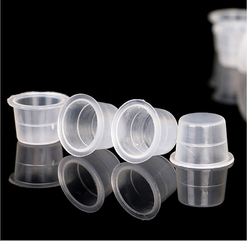 100pcs S/M/L Disposable Tattoo Ink Cups Plastic Pigment Clear Holder Container Caps Tattoo Permanent Makeup Microblading Supply