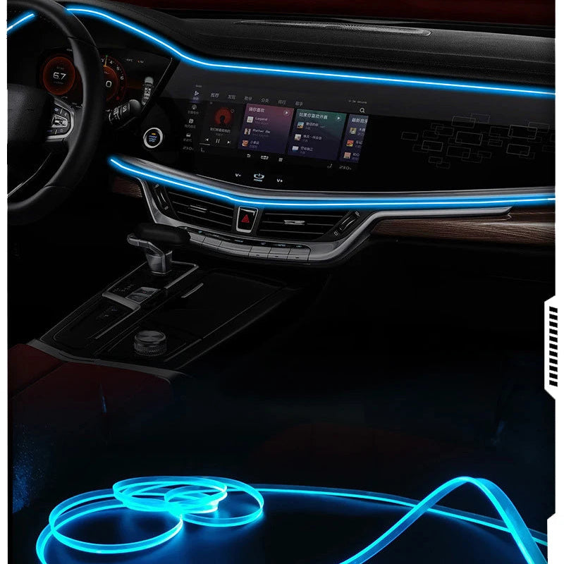 1/2/3/4/5M RGB Car Interior Ambient LED Light Strip Invisible USB Fiber Optic Atmosphere Lamp support APP Control