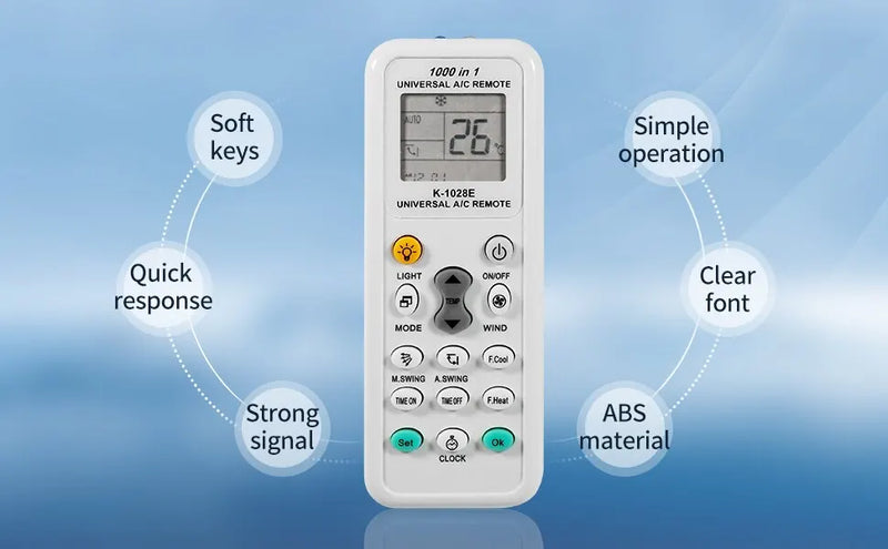1000 in 1 Universal Remote Control K 1028E AC Digital LCD for Air Conditioner