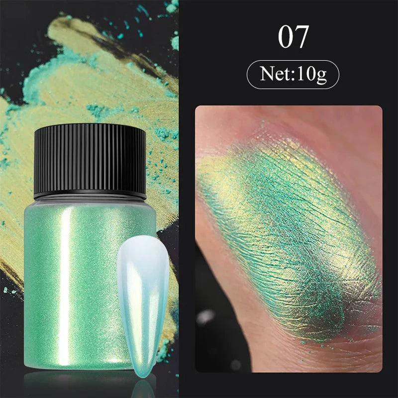 1 Box Cherry Pink Chrome Pearl Nail Powder Gradient Mirror Effect Nail Art Glitter Auroras Rubbing Dust Nail Art Manicure Decor