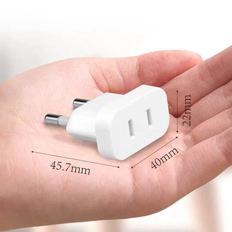1 Pcs 4.0mm/4.8mm Power Plug Adapter US To EU Euro Europe Plug Power Plug Converter Travel Adapter Power Converter Outlet