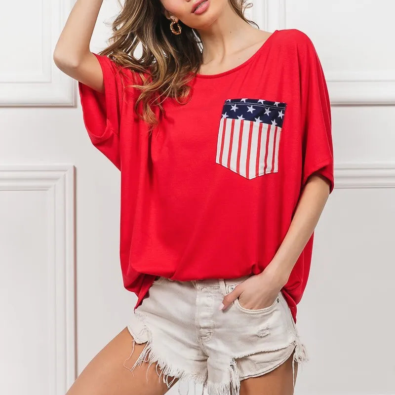 BiBi French Terry With Front Pocket Dolman Sleeves Top