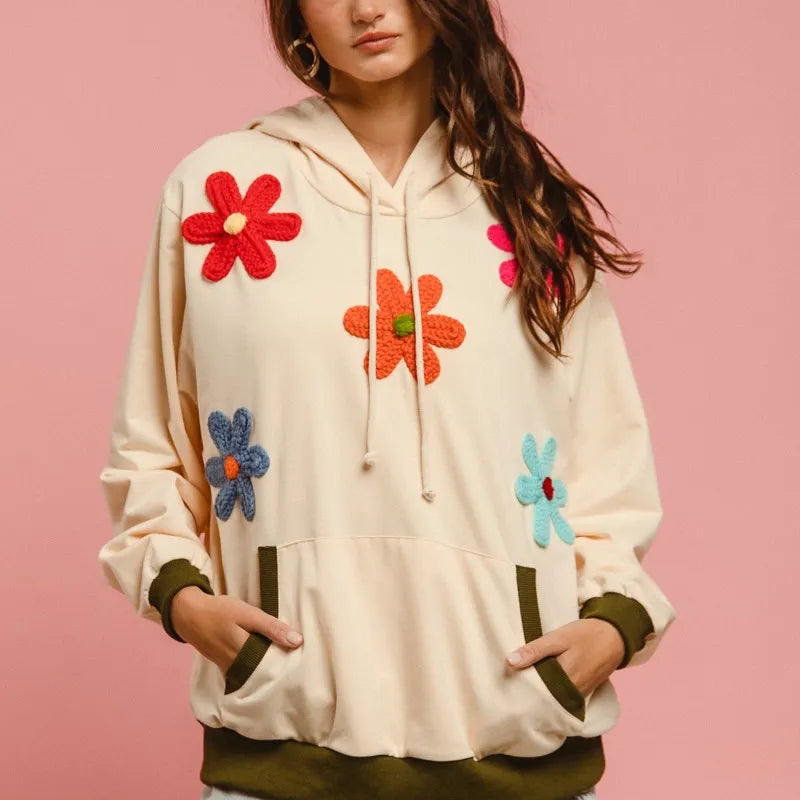 BiBi Patched Hoodie Top