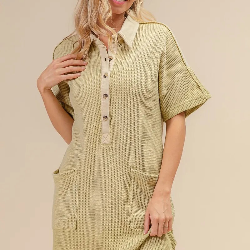 BiBi Dip Dye Mineral Washed Knit Dress