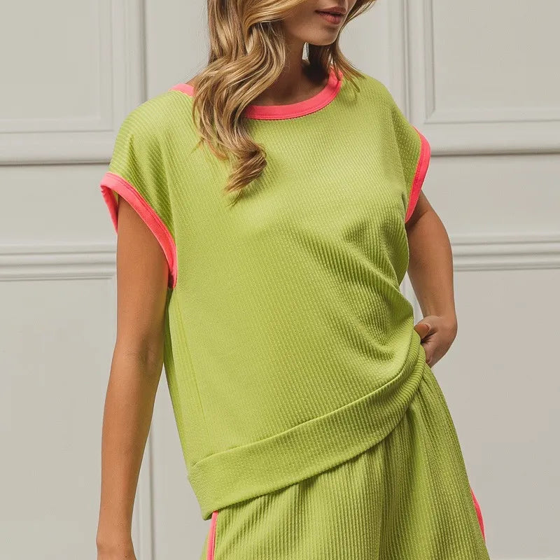BiBi Cord Rib with Band Side Slit Shorts