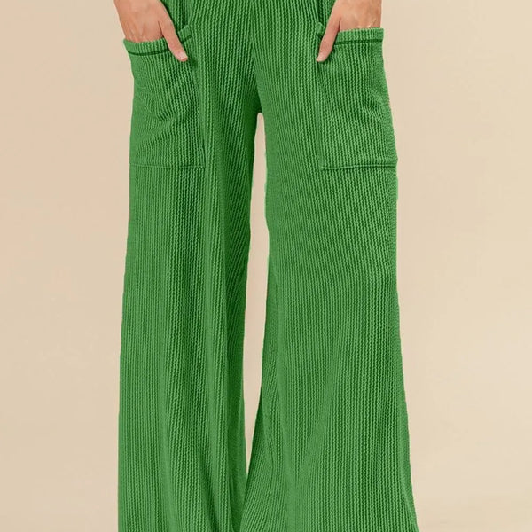 BiBi 2tone Cord Rib Waist Band Side Pocket Pants