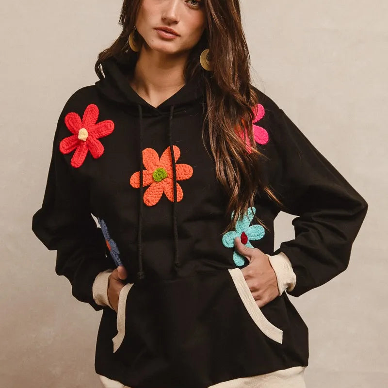 BiBi Patched Hoodie Top