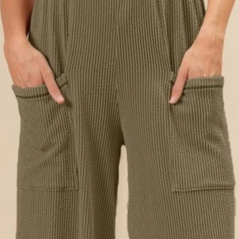 BiBi 2tone Cord Rib Waist Band Side Pocket Pants