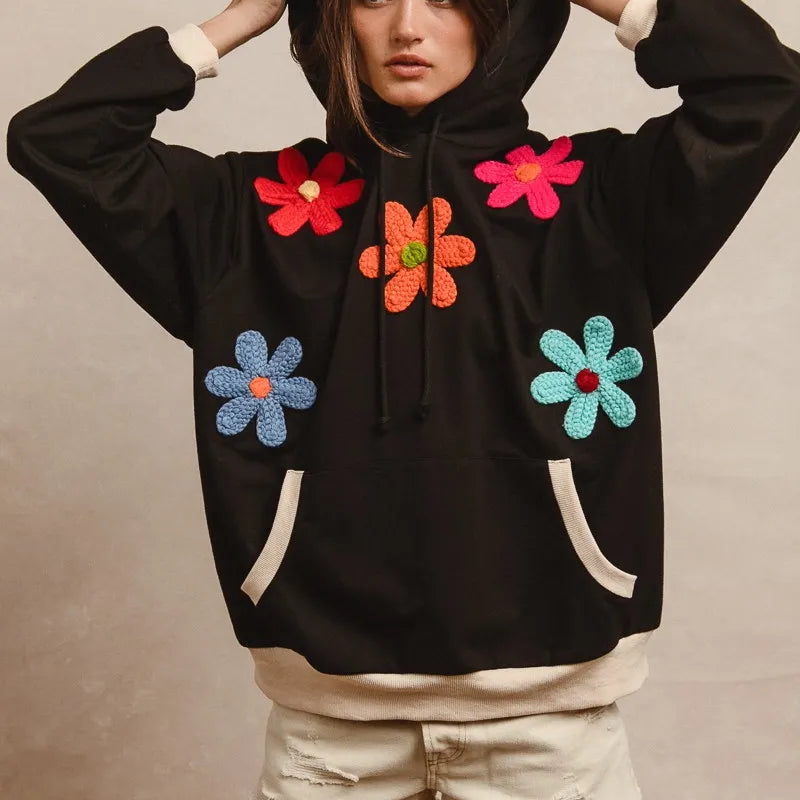 BiBi Patched Hoodie Top