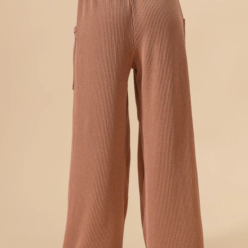 BiBi 2tone Cord Rib Waist Band Side Pocket Pants