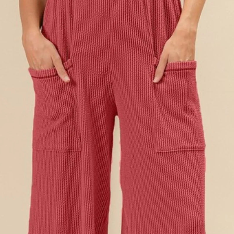 BiBi 2tone Cord Rib Waist Band Side Pocket Pants