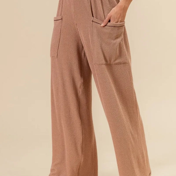 BiBi 2tone Cord Rib Waist Band Side Pocket Pants