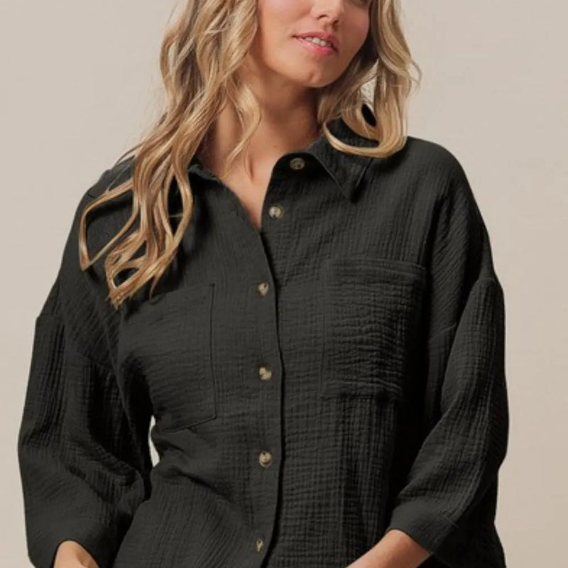 BiBi Crinkle Gauze Shirt and Short Set