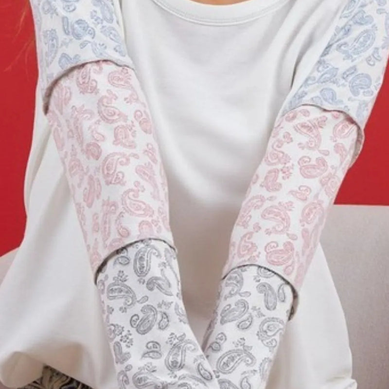 BiBi French Terry with Paisley Triblend Color Block in Ivory