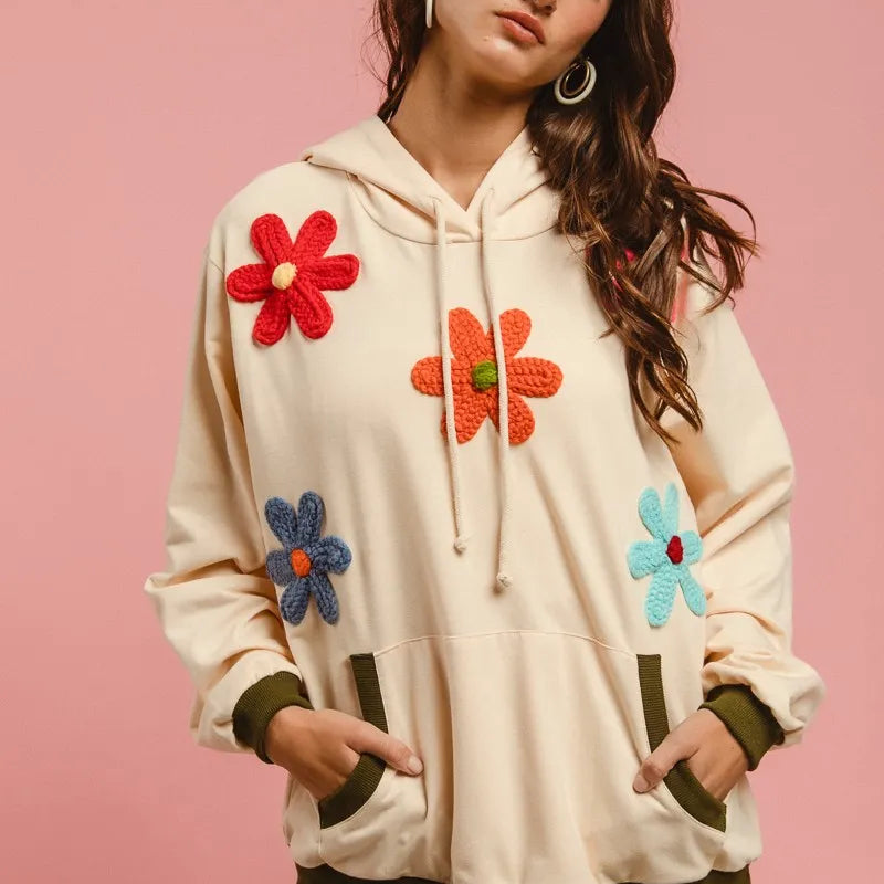 BiBi Patched Hoodie Top