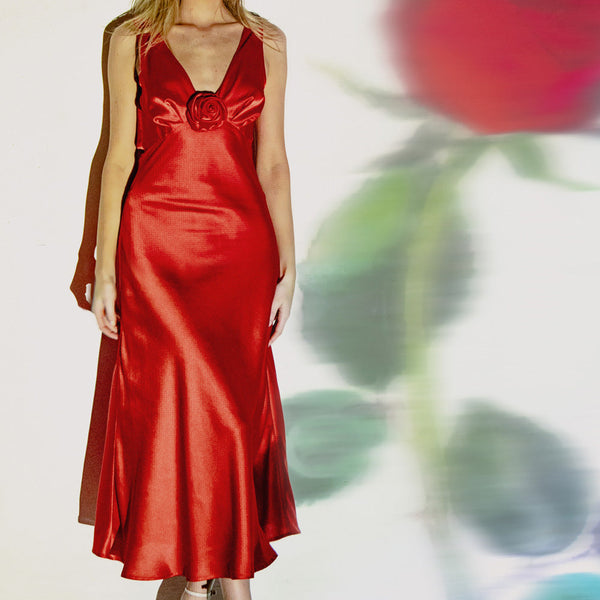BEYOND WORDS WOVEN MIDI DRESS