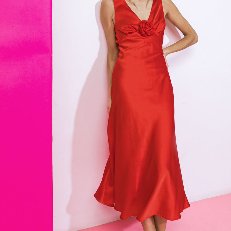 BEYOND WORDS WOVEN MIDI DRESS